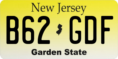 NJ license plate B62GDF