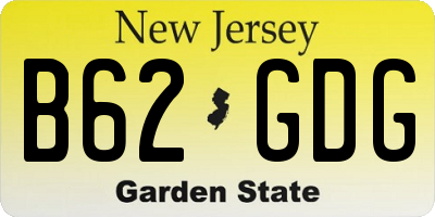 NJ license plate B62GDG