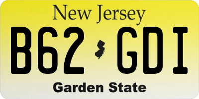 NJ license plate B62GDI