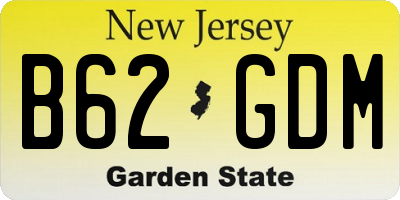 NJ license plate B62GDM