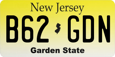 NJ license plate B62GDN
