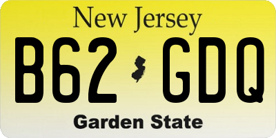 NJ license plate B62GDQ