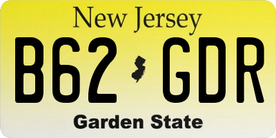 NJ license plate B62GDR
