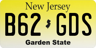 NJ license plate B62GDS