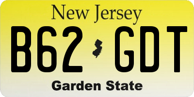 NJ license plate B62GDT