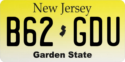 NJ license plate B62GDU