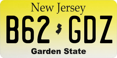 NJ license plate B62GDZ