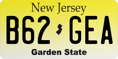 NJ license plate B62GEA