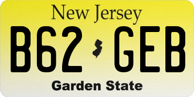 NJ license plate B62GEB