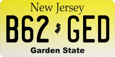 NJ license plate B62GED