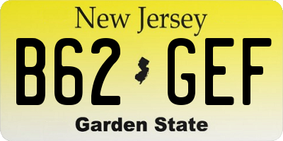 NJ license plate B62GEF