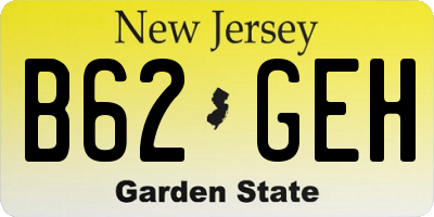 NJ license plate B62GEH