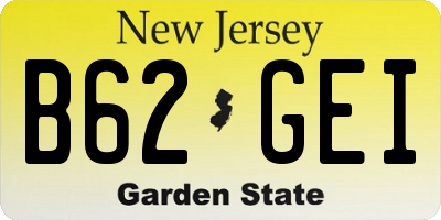 NJ license plate B62GEI
