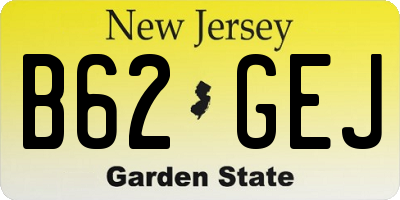 NJ license plate B62GEJ