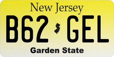 NJ license plate B62GEL