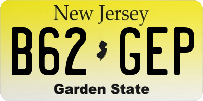 NJ license plate B62GEP