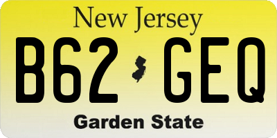 NJ license plate B62GEQ