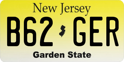 NJ license plate B62GER