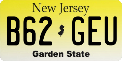 NJ license plate B62GEU