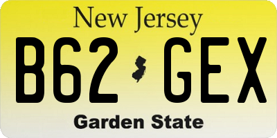 NJ license plate B62GEX