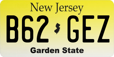 NJ license plate B62GEZ