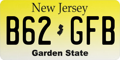 NJ license plate B62GFB