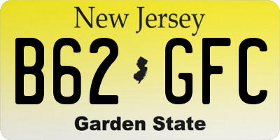 NJ license plate B62GFC
