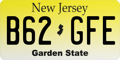 NJ license plate B62GFE