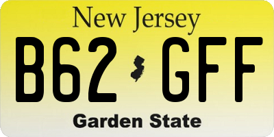 NJ license plate B62GFF