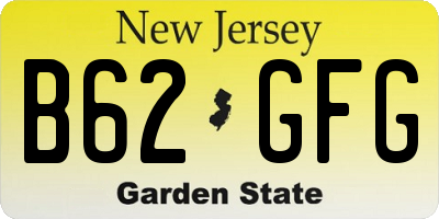 NJ license plate B62GFG