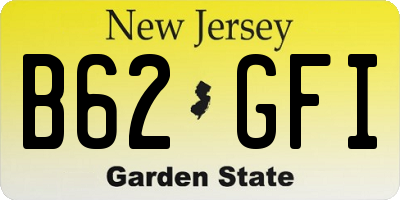 NJ license plate B62GFI