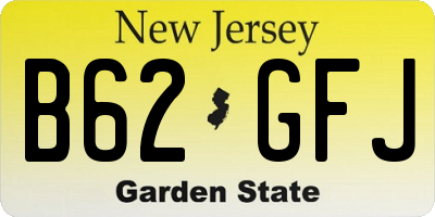 NJ license plate B62GFJ
