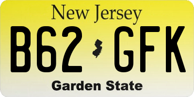 NJ license plate B62GFK