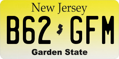 NJ license plate B62GFM
