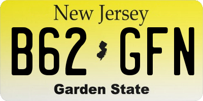 NJ license plate B62GFN