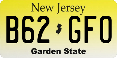 NJ license plate B62GFO