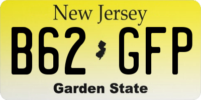 NJ license plate B62GFP