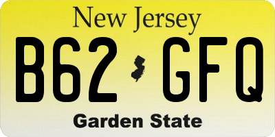 NJ license plate B62GFQ
