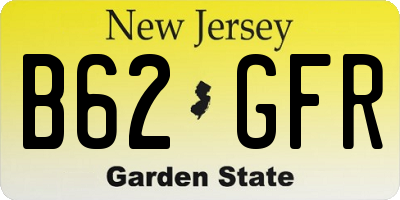 NJ license plate B62GFR