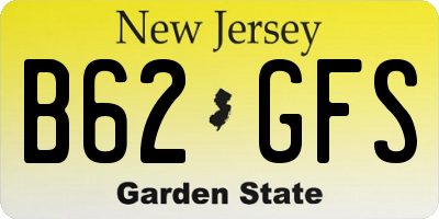 NJ license plate B62GFS