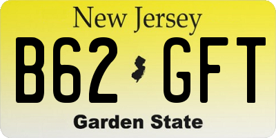 NJ license plate B62GFT
