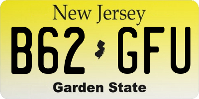 NJ license plate B62GFU
