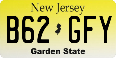 NJ license plate B62GFY