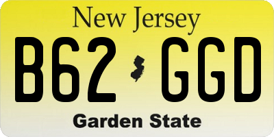 NJ license plate B62GGD
