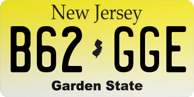 NJ license plate B62GGE