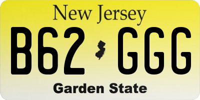 NJ license plate B62GGG