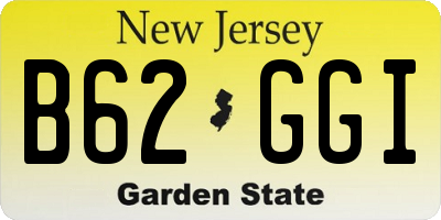 NJ license plate B62GGI