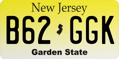 NJ license plate B62GGK