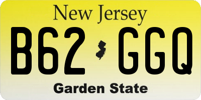 NJ license plate B62GGQ