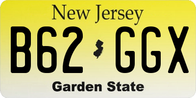 NJ license plate B62GGX